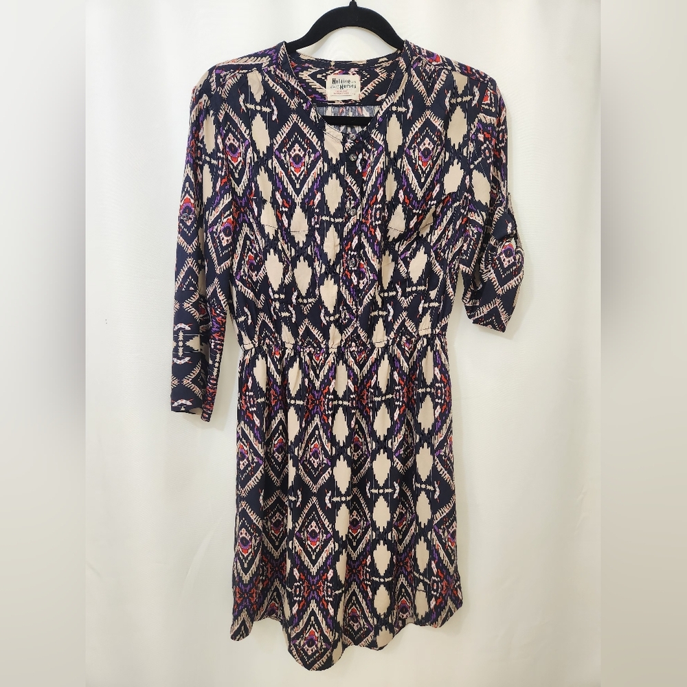 Holding Horses Ikat Print Button Front Dress – Size 4